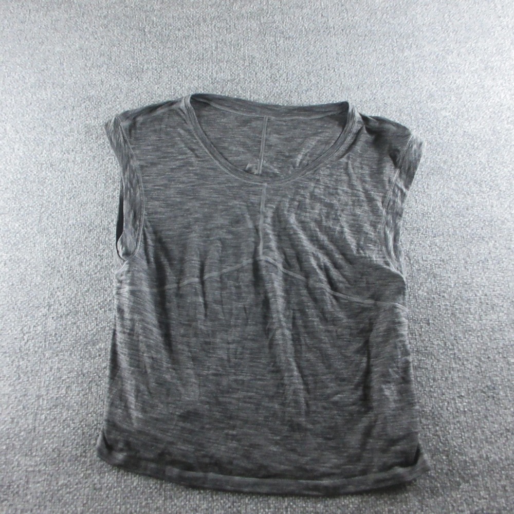 Lululemon Tank Top Womens L Gray Colorblock Scoop Neck Lightweight Yoga Athletic